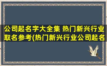 公司起名字大全集 热门新兴行业取名参考(热门新兴行业公司起名大全，50个创意取名参考，适用于SEO优化)